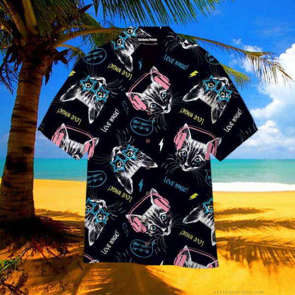 A Lot Of Cute Cats Black Aloha Hawaiian Shirts