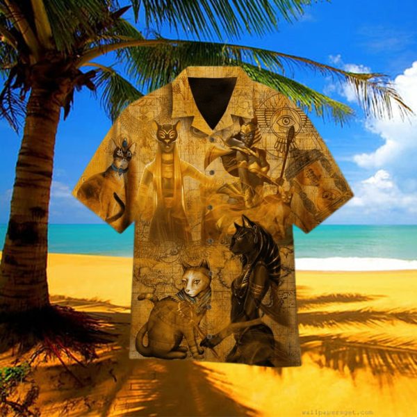 Ancient Egyptian Cat Hot Fashion 3D Hawaiian Shirt