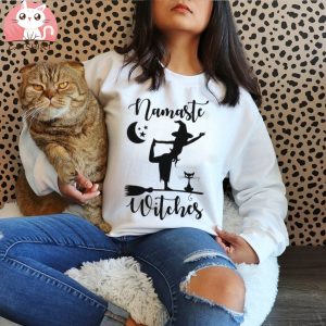 Awesome Namaste Witches Cat Halloween Shirt