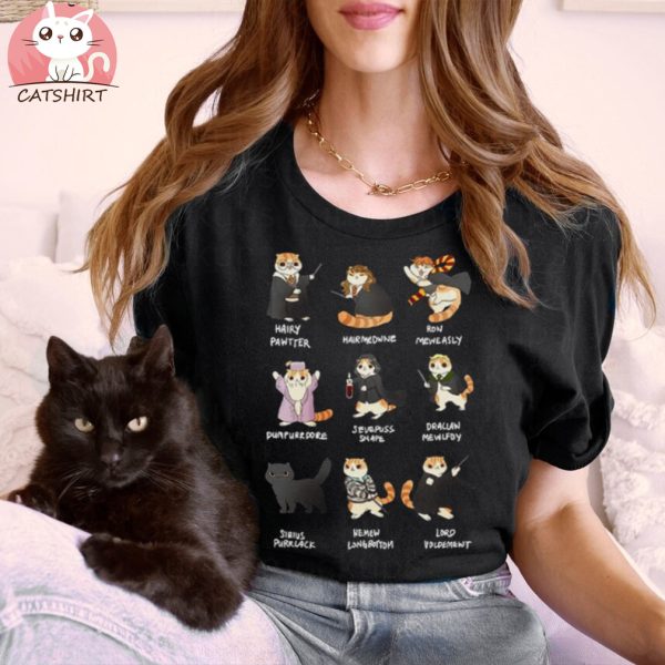 Back To School Potter Cats T Shirt