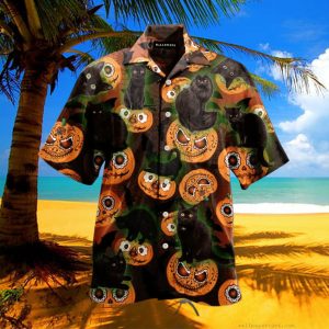 Black Cat Halloween Trending Hawaiian Shirt