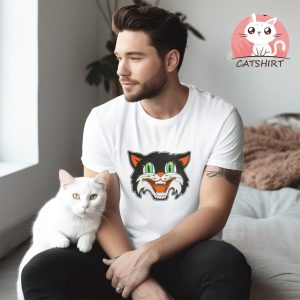 Black Cat Shirt Retro Black Cat Top Retro Halloween Shirt