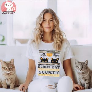 Black Cat Society Halloween Ugly Sweater TShirt