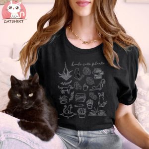 Books, Cats, Plants Shirt, Cat Lovers T shirt