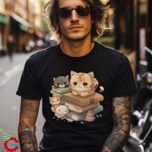 Books and Cats Cat Lover Gift Book Lover Reading Shirt kawaii lover cute cats Shirt