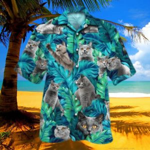 British Shorthair Cat Lovers Gift Hawaii Shirt