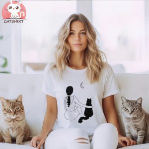Cartoon Cat Fashion Aesthetic Animal Short Sleeve Print Female Shirt
