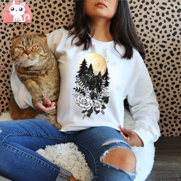 Cartoon Cat Fashion Aesthetic Animal Short Sleeve Print Female Shirts