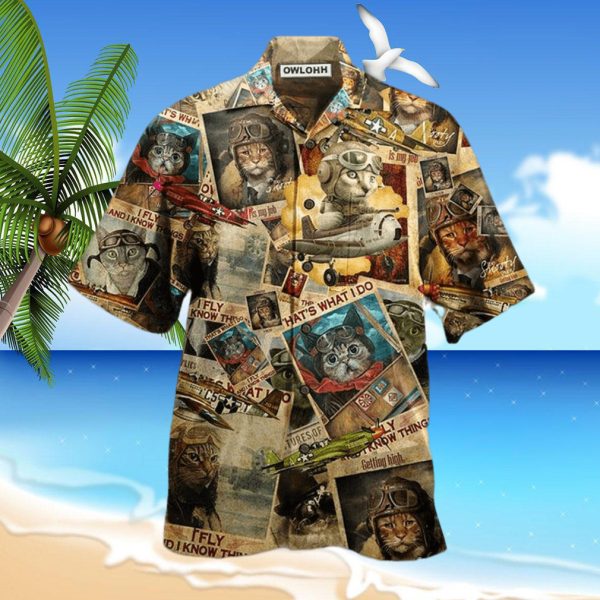 Cat Amazing Pilot Hawaiian Shirt