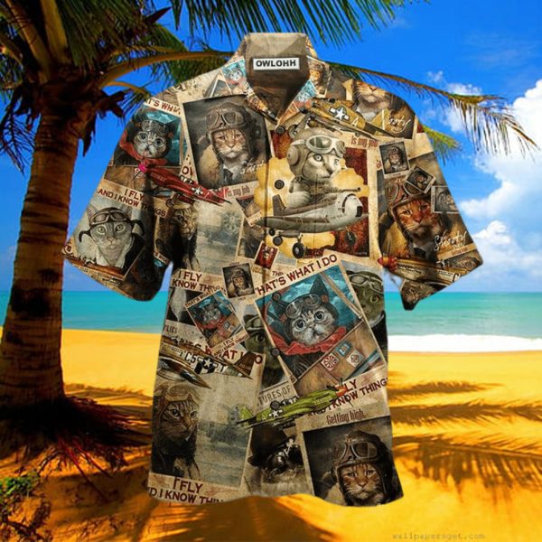 Cat Amazing Pilot Hawaiian Shirt