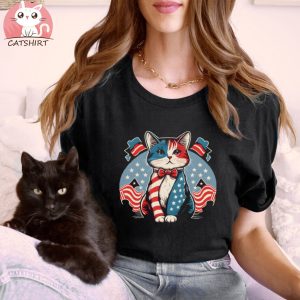 Cat American color cute cat draw shirt