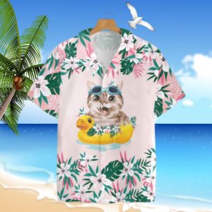 Cat Beach Time Meow Hawaiian Hawaii Shirt