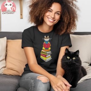 Cat Book Lover Kids T Shirt, Book Lover Shirt