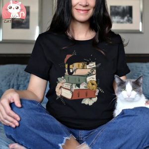 Cat Book Shirt, Books and Cats T Shirt, Reading Shirt, Cat Lover, Gift for Cat Lover, Gift for Book Lovers, Book, Bookish Shirts