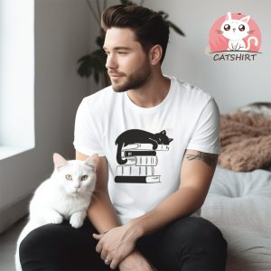 Cat Book Shirt, Books and Cats Tshirt, Reading Shirt, Cat Lover, Gift for Cat Lover, Gift for Book Lovers, Book, Bookish Tshirt