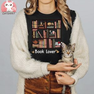 Cat Book Shirt, Reading Shirt, Read Books Shirt, Cute Bookshelf Tee, Cat Shirts, Book Lover Tee, Bookish Shirt
