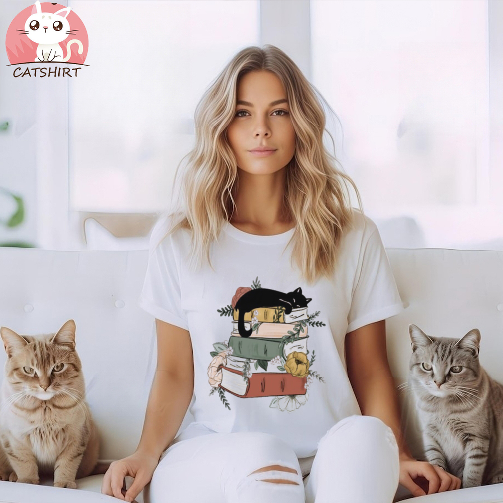 Cat Book Tee, Books and Cats Shirt, Reading Shirt, Cat Lover, Gift for Cat Lover, Gift for Book Lovers, Book, Bookish T Shirt