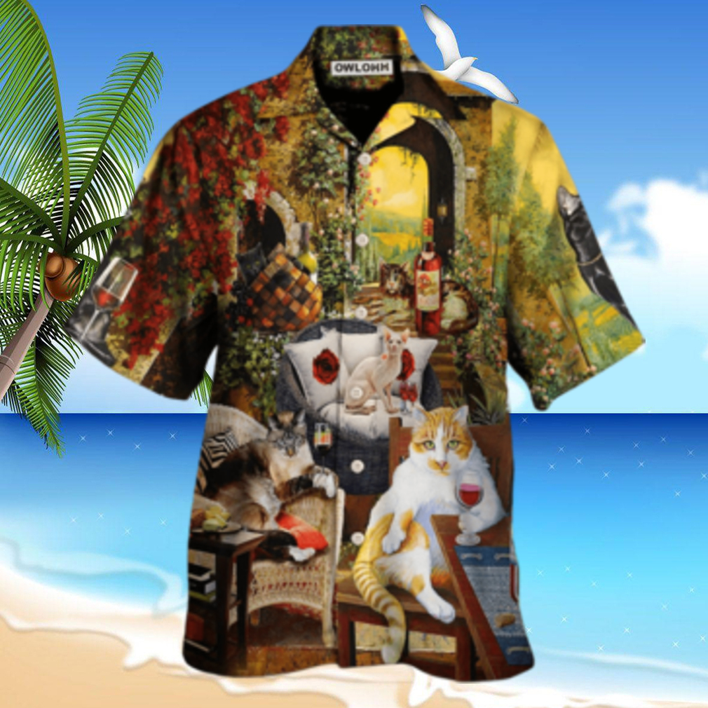 Cat Drink Wine and Judg Hawaiian Shirt
