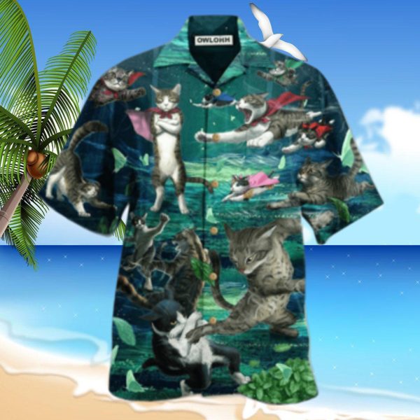 Cat Epic Fight Hawaiian Shirt