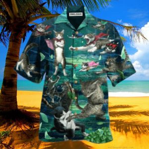 Cat Epic Fight Hawaiian Shirt