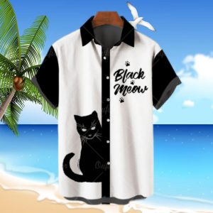 Cat Fashion Print Men's Hawaii Aloha Shirts