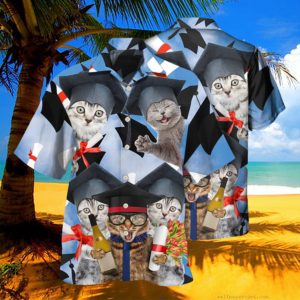 Cat Graduation Cute Cat Hawaiian Shirt