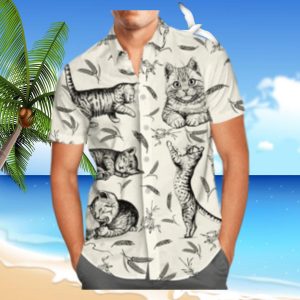 Cat Hawaiian Shirt Cat Hawaiian Men Short Sleeve Hawaiian Aloha Shirt