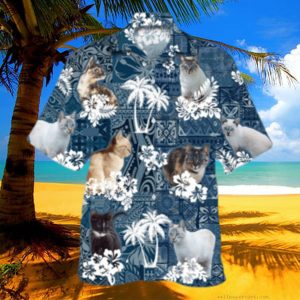 Cat Hawaiian Shirt For Summer Day, 3D Full Print Hawaii Cat Shirts, Cat Aloha Beach Shirt