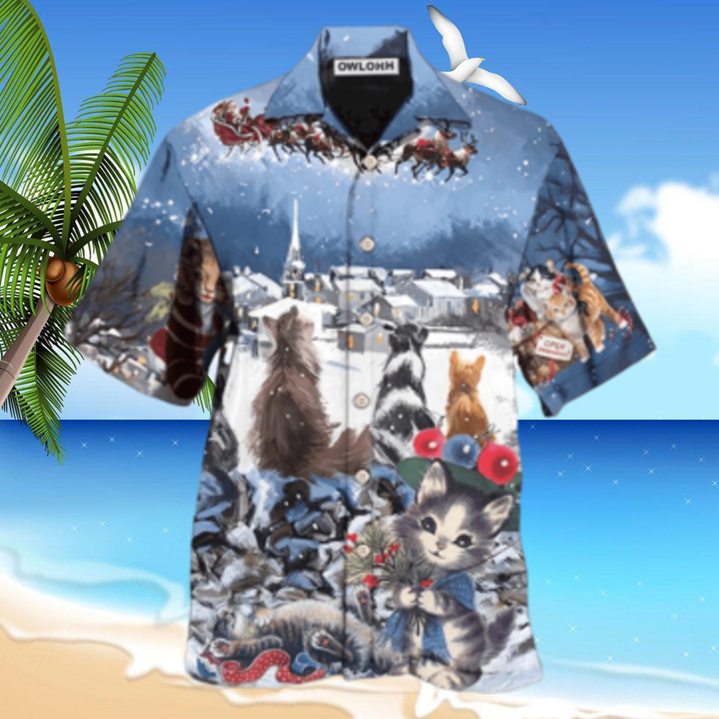 Cat Hope Chrismas Night Hawaiian Shirt