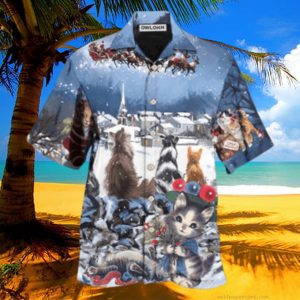 Cat Hope Chrismas Night Hawaiian Shirt