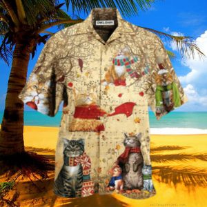 Cat In The Melody Of Life Hawaiian Shirt