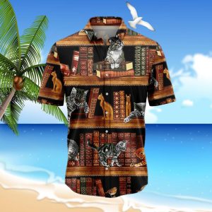 Cat Love Books Hawaiian Shirt