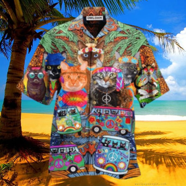 Cat Love Life In Bus Hawaiian Shirt