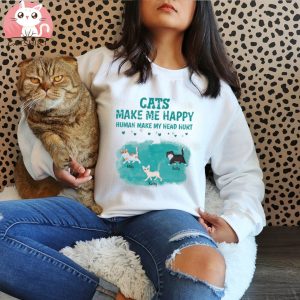 Cat Lovers Cats Make Me Happy, Human Make My Head Hurt Personalized Shirt