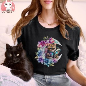 Cat Mom Sweatshirt Floral Cat Shirt Cat Lover TShirt Cat Mama Gifts For Book Lover Sweater Floral Book Shirt Cat Lover Gifts Book Cat Shirt