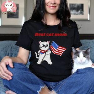 Cat Mom USA Flag Firework Shirt