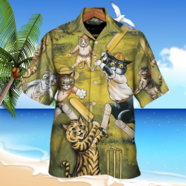 Cat Play Cricket – Funny Hawaiian Shirt