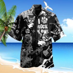 Cat Rock And Roll Hawaii Shirt 3D Hawaiian Shirt