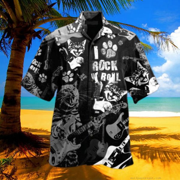 Cat Rock And Roll Hawaii Shirt 3D Hawaiian Shirt