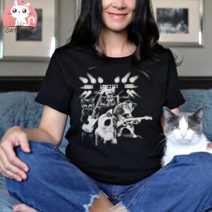 Cat Rock Playing Guitar and Drums shirt