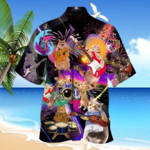 Cat Shirt Cat Play Music Instrument In Music Club Hawaiian Shirt