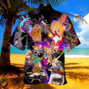 Cat Shirt Cat Play Music Instrument In Music Club Hawaiian Shirt