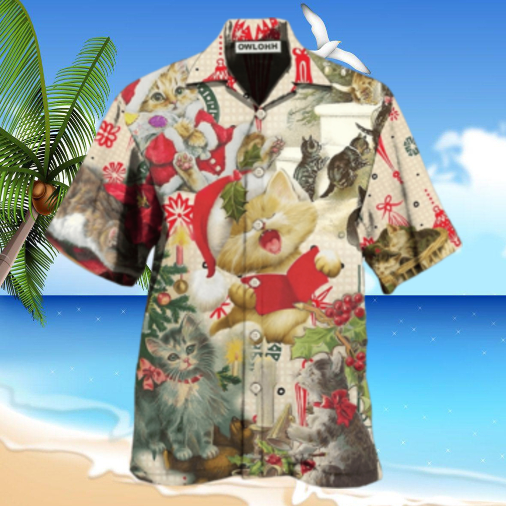 Cat Sing A Song Merry Chrismas Hawaiian Shirt