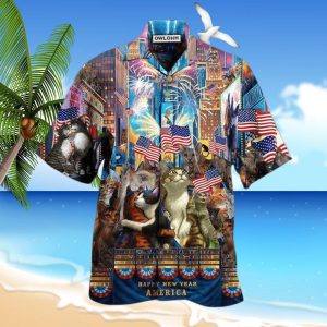 Cat With America Lets Countdown Hawaiian Shirt