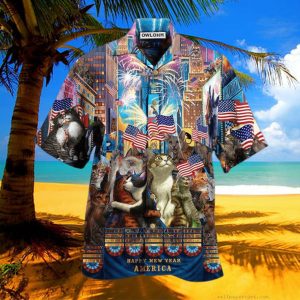 Cat With America Lets Countdown Hawaiian Shirt