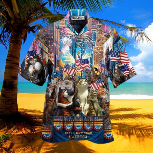 Cat With America Lets Countdown Hawaiian Shirt