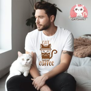 Cat coffee,coffee illustration t shirt