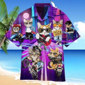 Cats On Street City, Cat Street Boy Hawaiian Shirt