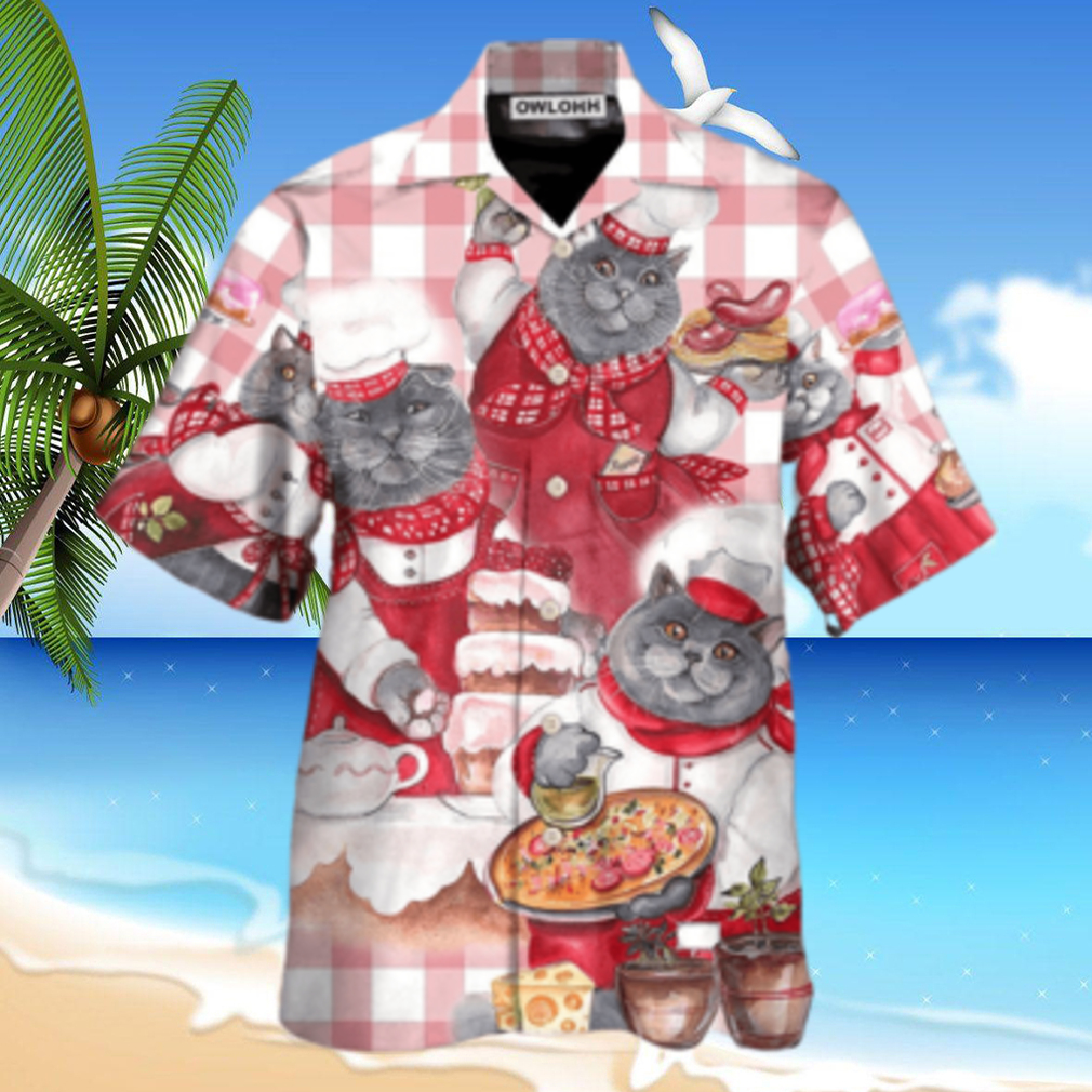 Chef Cute Black Cat Cooking Hawaiian Shirt