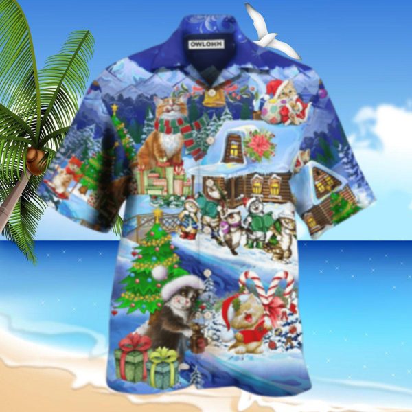 Christmas Cat Santa Love Gift Hawaiian Shirt